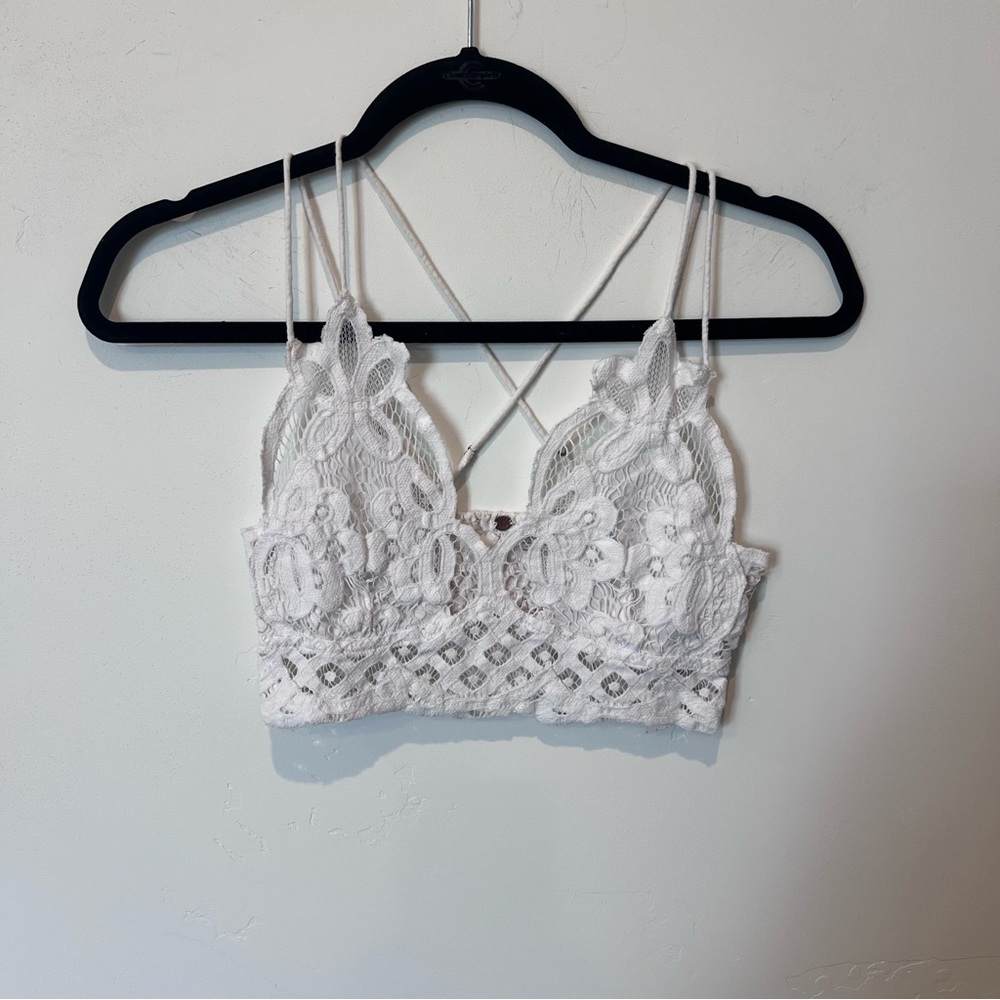 Free People White Lace Bralette Bandeau